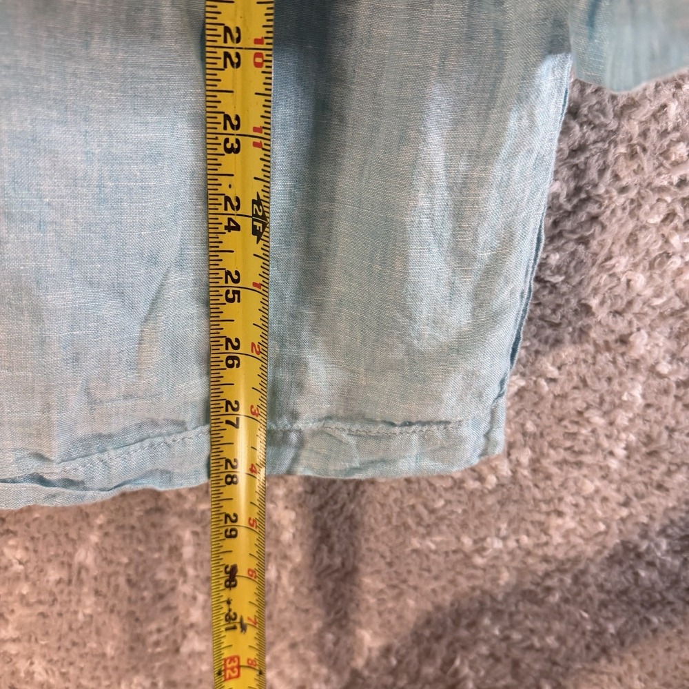 Sigrid Olsen Linen Tunic Top Blue Relaxed Fit L Beach Coastal Preppy READ - Picture 5 of 10